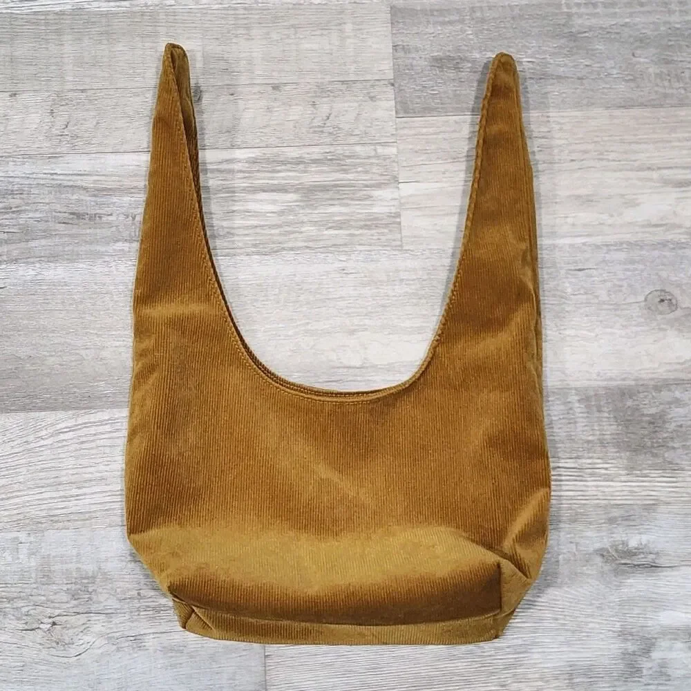 Merit Cosmetic Bag Signature Tie Top Camel Tan Corduroy Cottagecore Minimalist